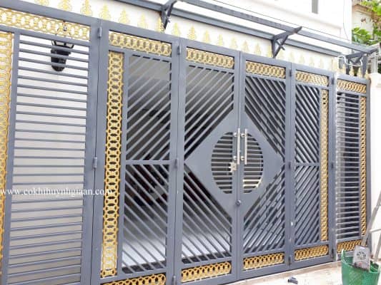 Cửa cổng sắt đẹp 6 cánh